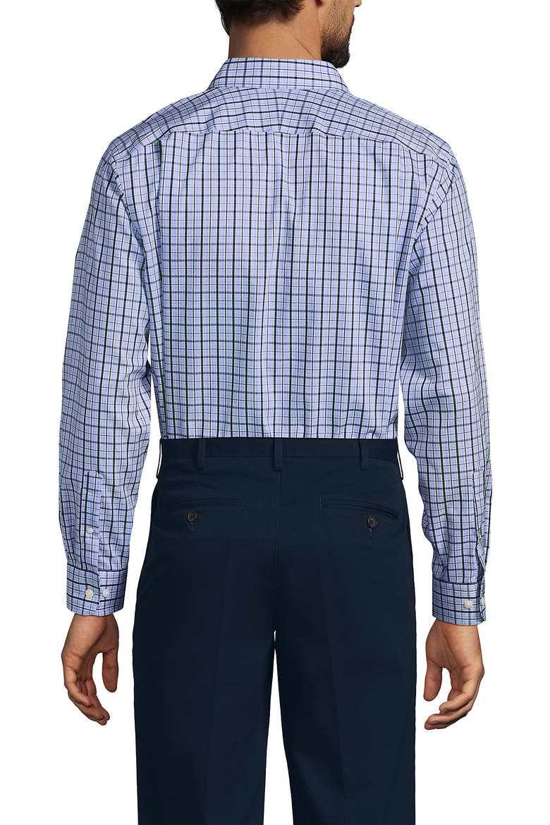 No Iron Supima Cotton Pinpoint Straight Collar Dress Shirt, Alternate, color, Deep Sea Navy Breeze Plaid