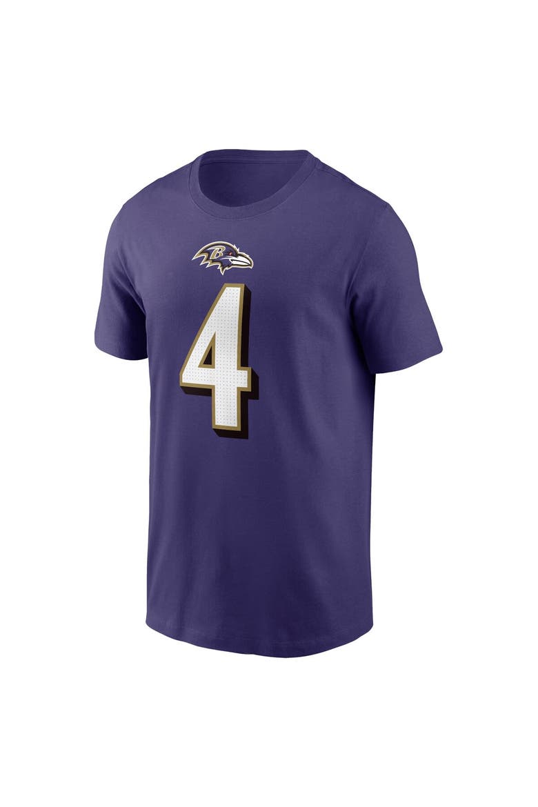 Men's Nike Zay Flowers Purple Baltimore Ravens  Player Name & Number T-Shirt, Alternate, color, Purple
