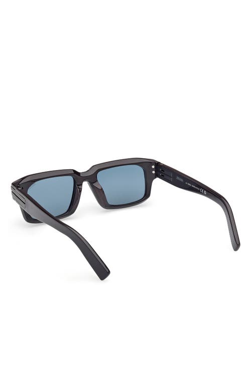 Zegna 51mm Rectangular Sunglasses In Black