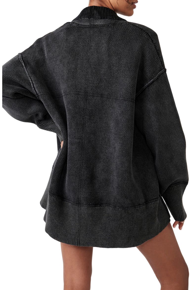 Chamomile Oversize Cardigan, Alternate, color, WASHED BLACK