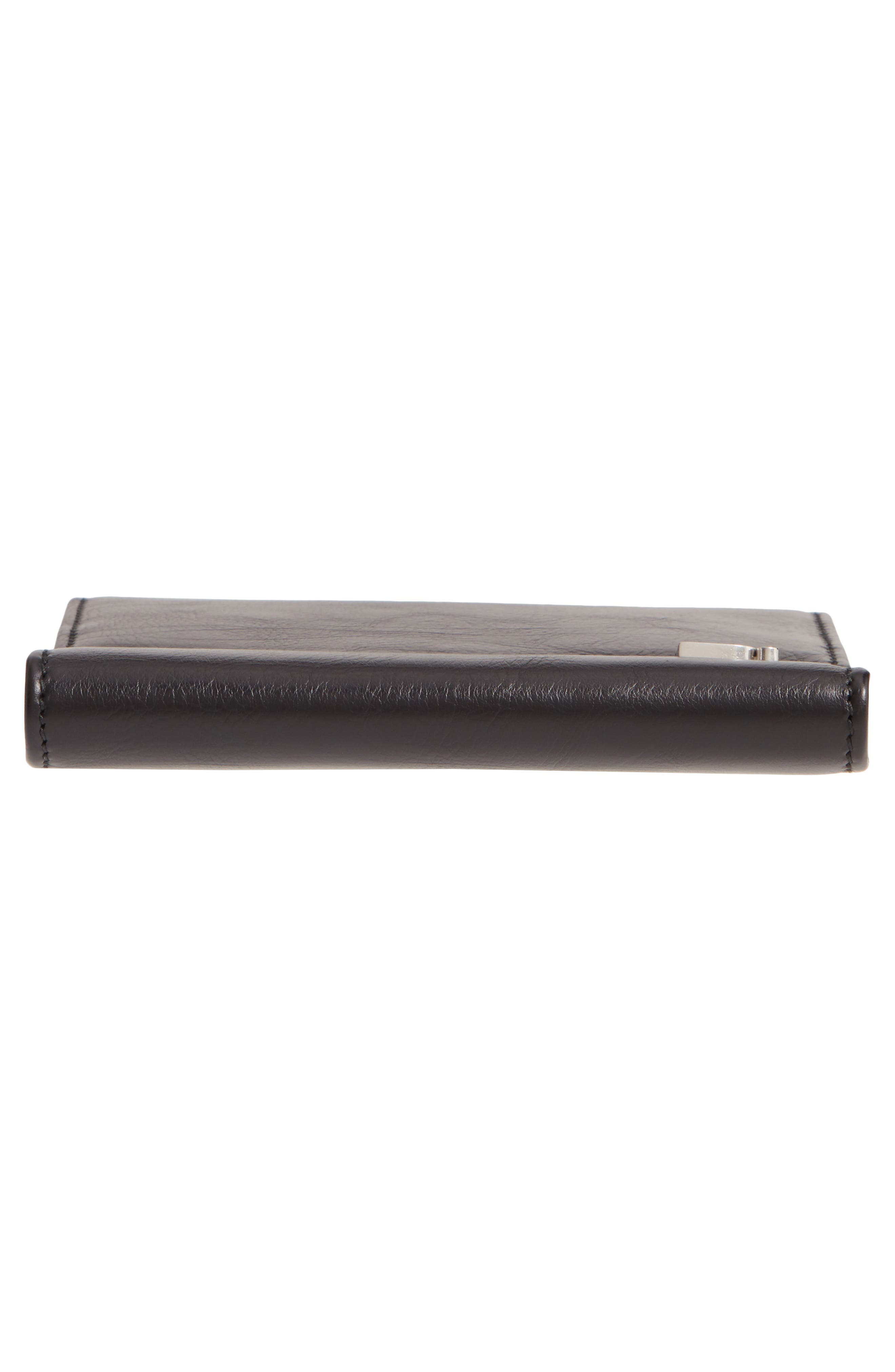Leather Wallet on a Strap, Alternate, color, BLACK