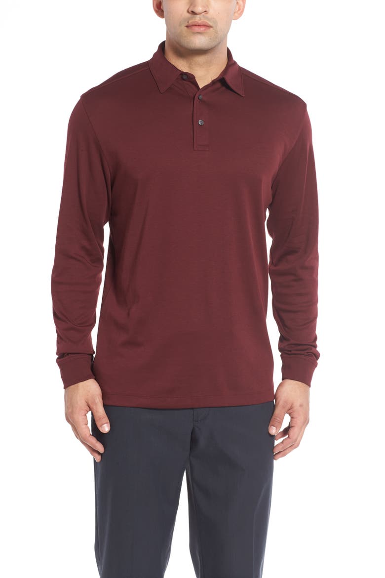 'Belfair' Pima Cotton Polo, Alternate, color, BORDEAUX