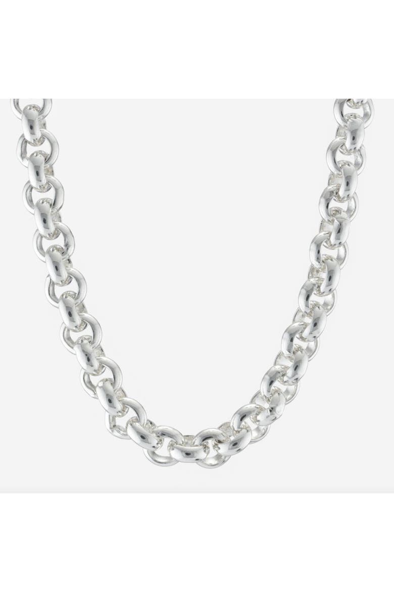 Wide Round Belcher Chain Necklace, Main, color, Silver