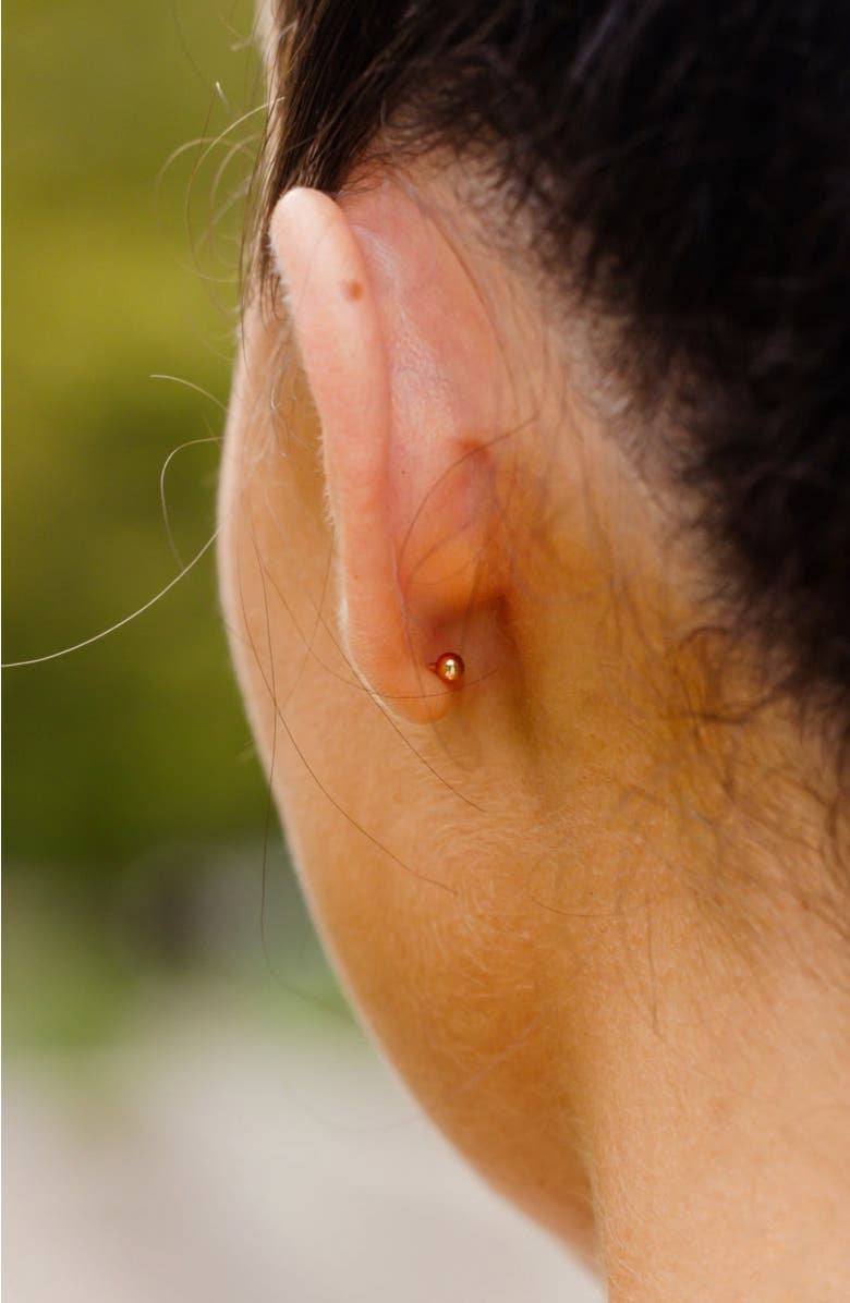 MADE BY MARY Mini Bar Stud Earrings, Alternate, color, Gold Vermeil