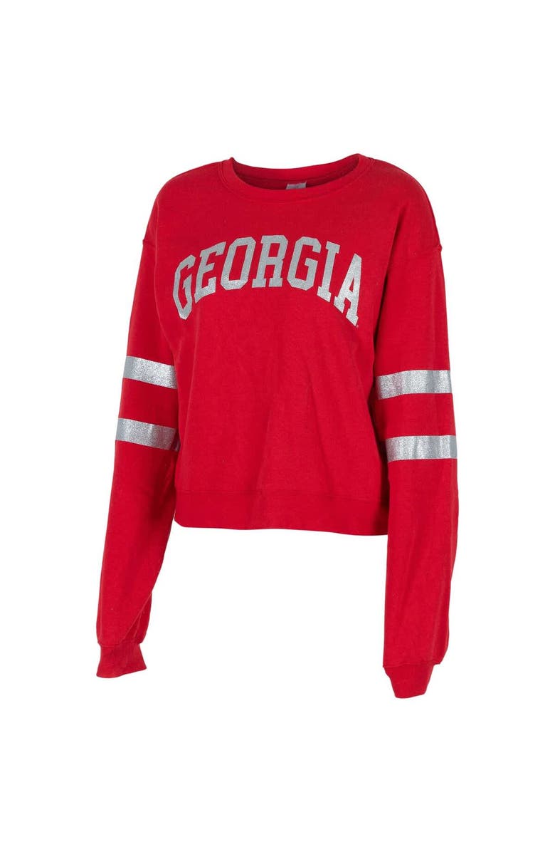 ZOOZATZ Women's ZooZatz Red Georgia Bulldogs Glitter Pullover Sweatshirt, Main, color, 
