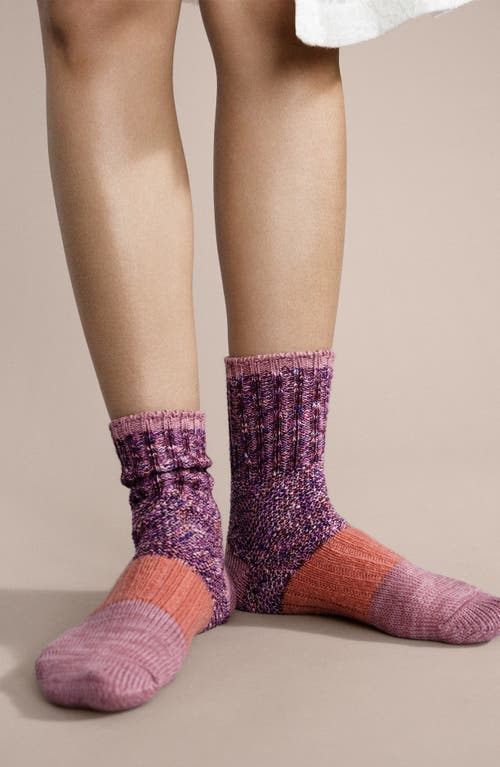 Hansel From Basel Pixie Dapple Cotton & Wool Blend Crew Socks In Pink