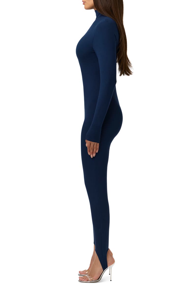 Butter Long Sleeve Stirrup Jumpsuit, Alternate, color, NAVY BLUE