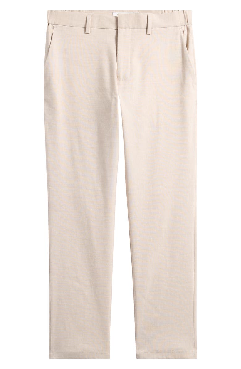Nordstrom Linen Blend Flat Front Pants, Main, color, Grey Moonbeam - White