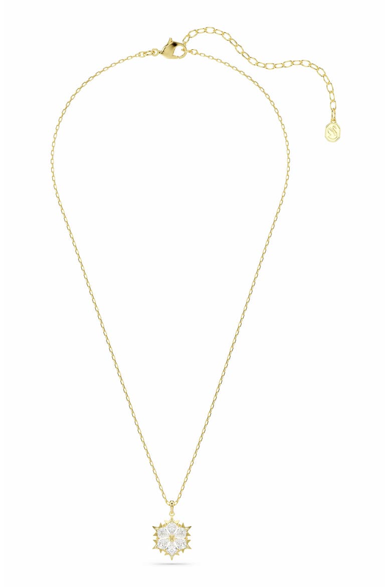 Magic Snowflake Pendant Necklace, Alternate, color, WHITE CRYSTAL GOLD
