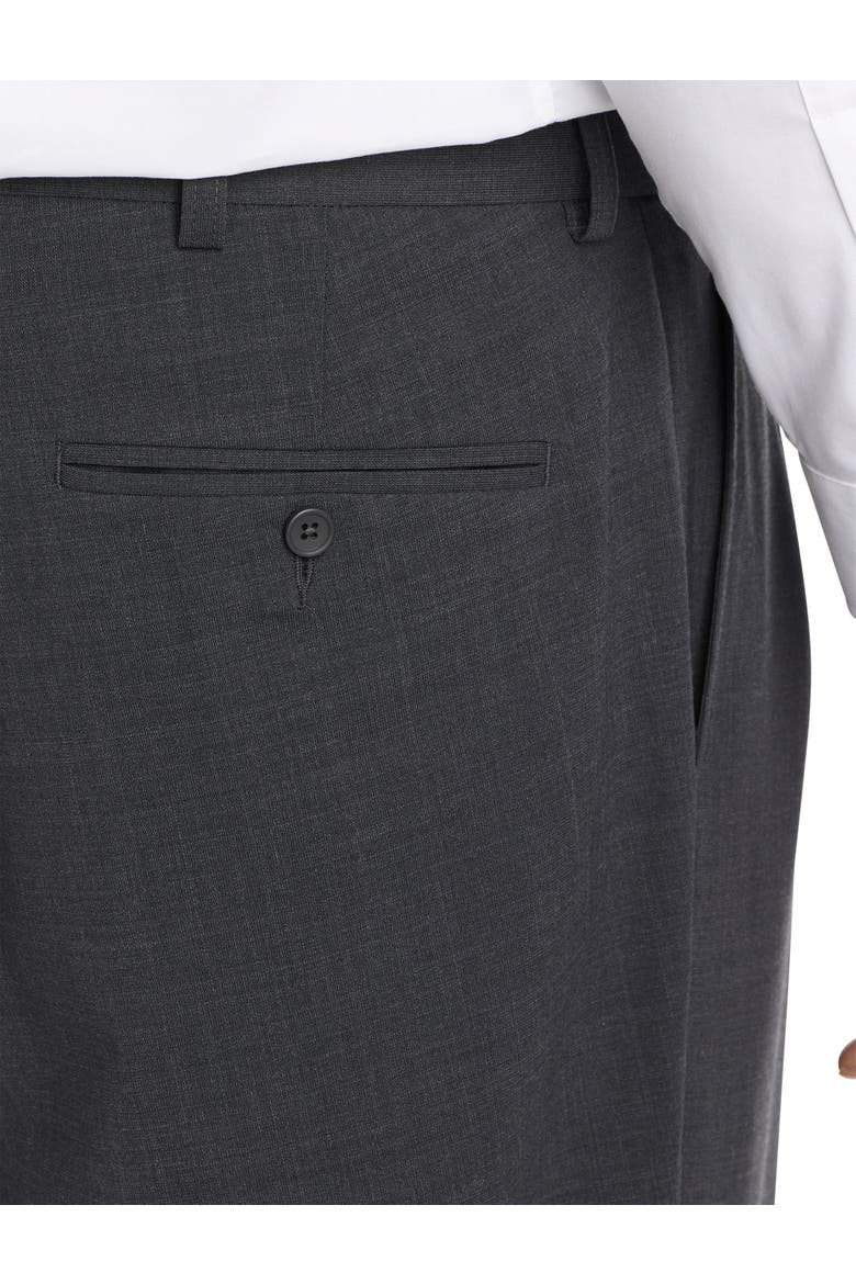 Big & Tall Perfect Fit Waist-Relaxer Pleated Suit Pants, Alternate, color, CHARCOAL