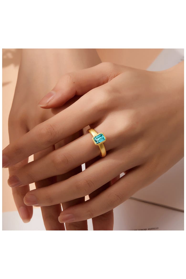 Fancy Lab Grown Sapphire Solitaire Ring, Alternate, color, BLUE