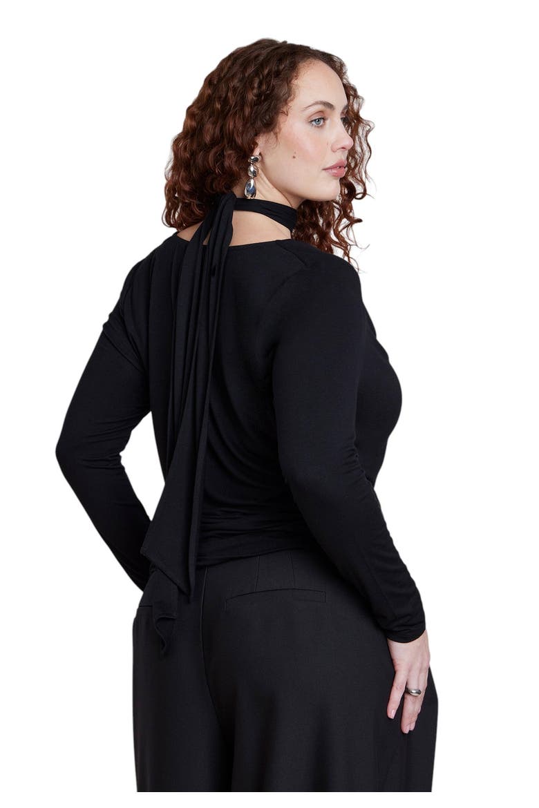 Cowl Neck Scarf Top, Alternate, color, BLACK ONYX