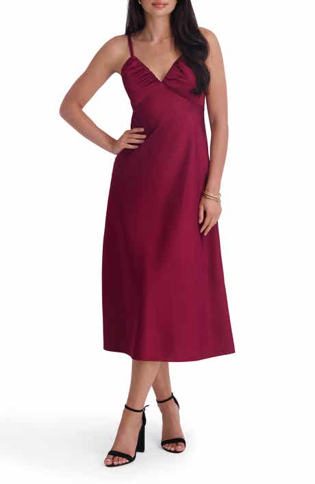 Matte Satin Midi Dress