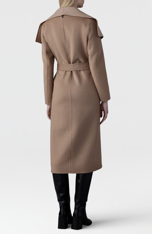 Mackage Mai Lightweight Wrap Wool Coat In Brown