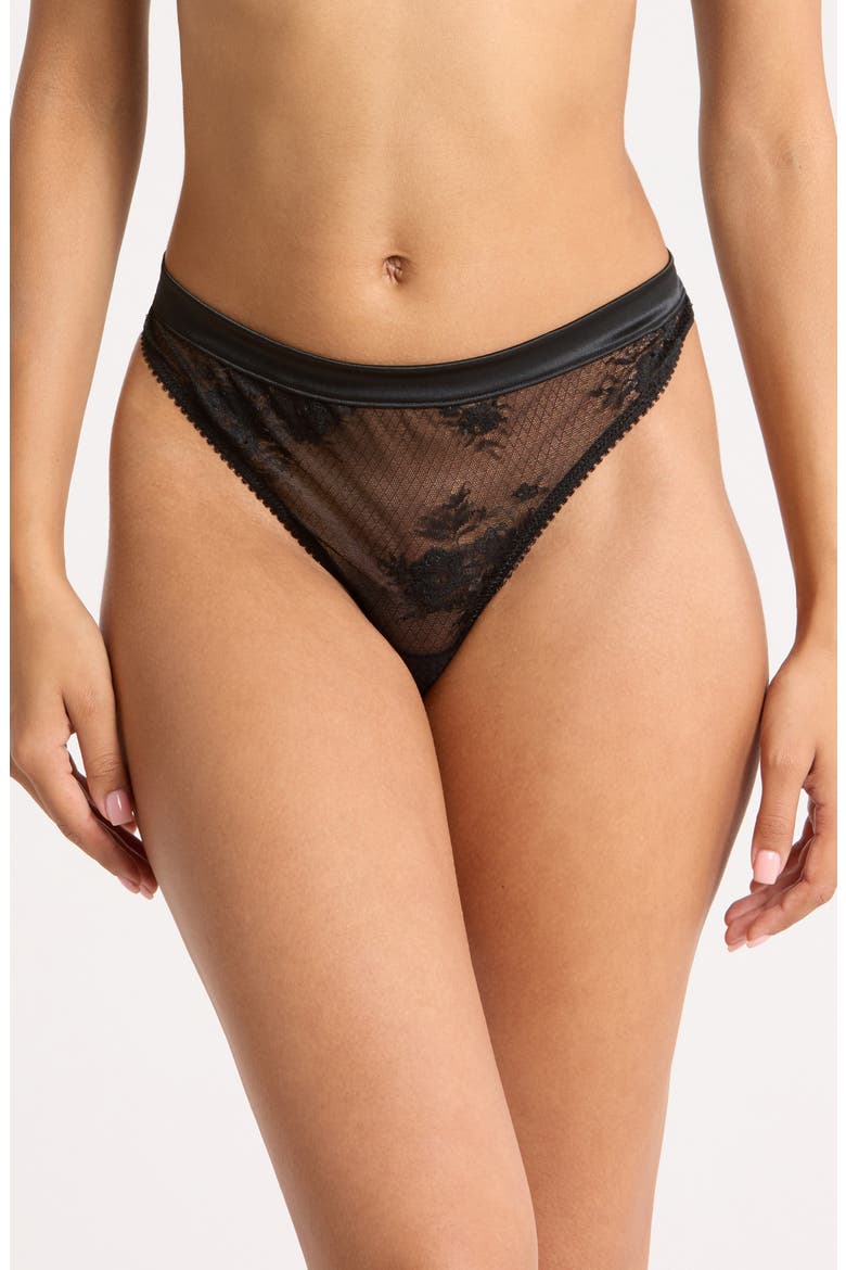 Louise Lace Thong, Main, color, BLACK