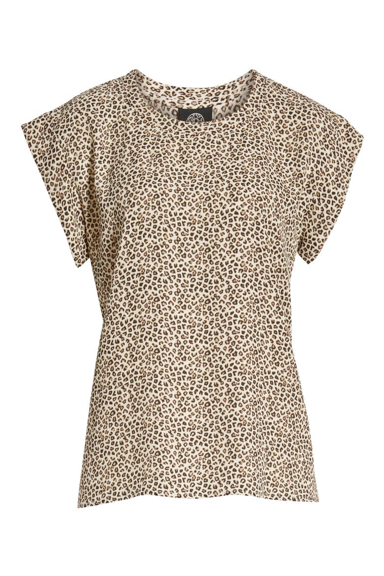 Print Oversize Cap Sleeve Top, Alternate, color, ANIMALISTIC PRINT