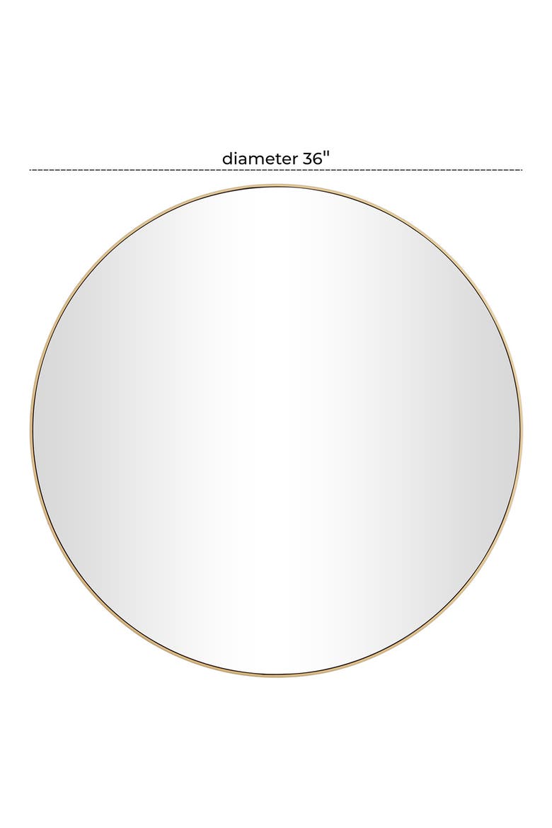 Gold Wood Wall Mirror with Thin Frame, Alternate, color, GOLD