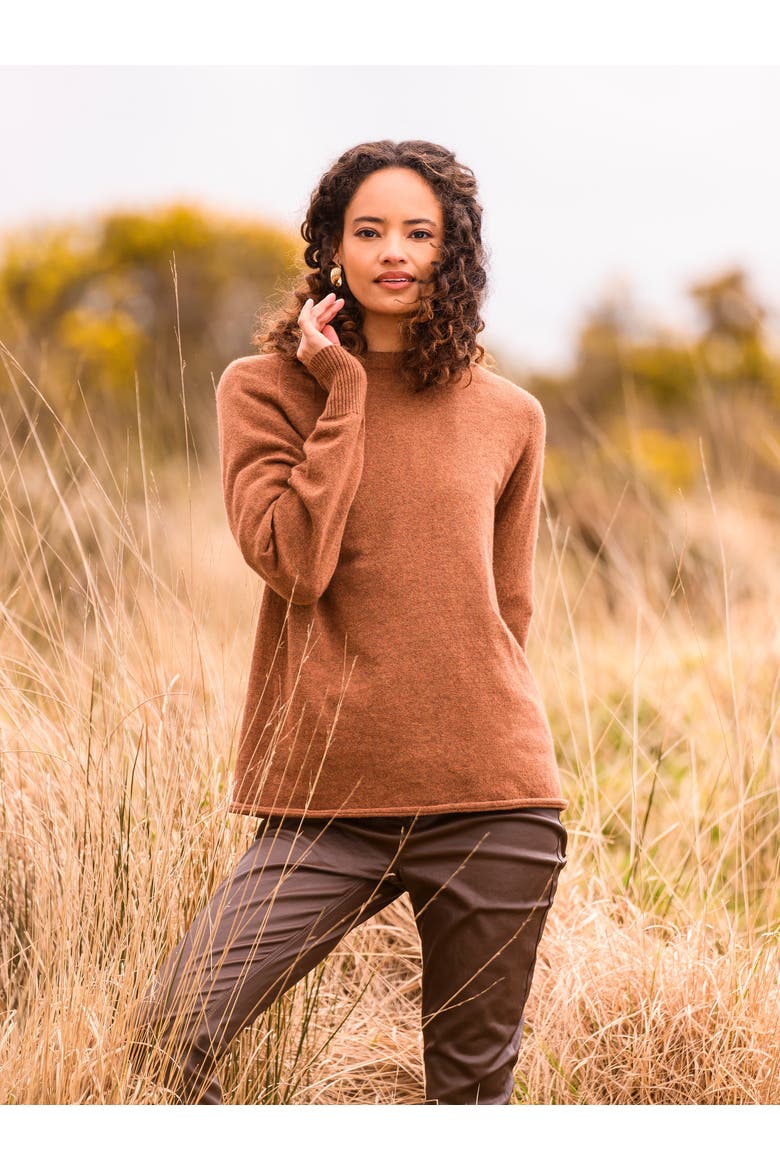 Geelong Slouch Crew Sweater, Alternate, color, RUST