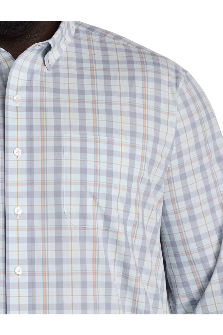 Big & Tall Large Plaid Tech Sport Shirt, Alternate, color, BLUE