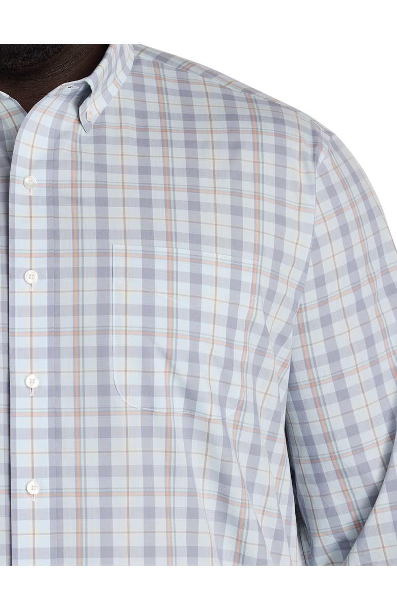 Oak Hill by DXL Big & Tall Large Plaid Tech Sport Shirt, Alternate, color, Blue