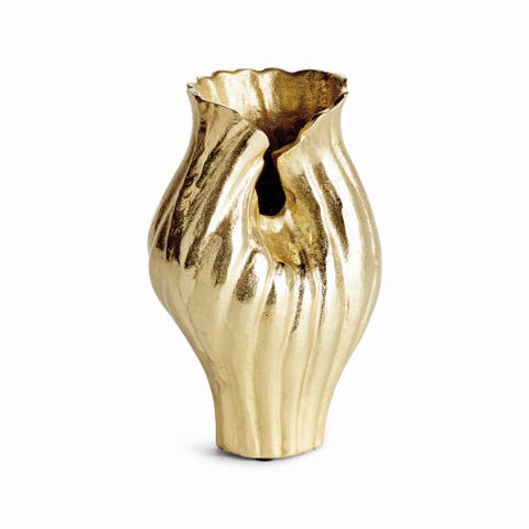 Rosalie Vase Small - Gold Aluminum Decorative Accent
