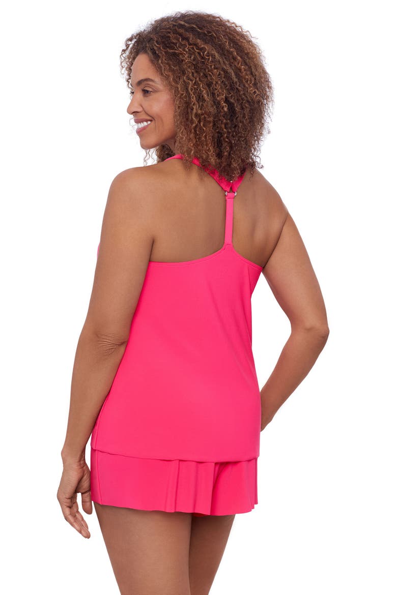 Supportive Y-Back Full Coverage Tankini Swimsuit Top, Alternate, color, Rose Quartz