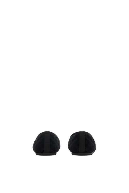 Burberry Quilted Velvet Estate Slippers In Black