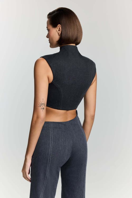 Jendue Us Dew Drop Denim Vest In Black