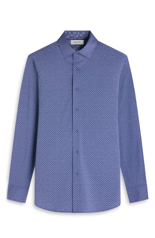 Bugatchi Jimmy Ooohcotton® Geo Print Button-up Shirt In Gray