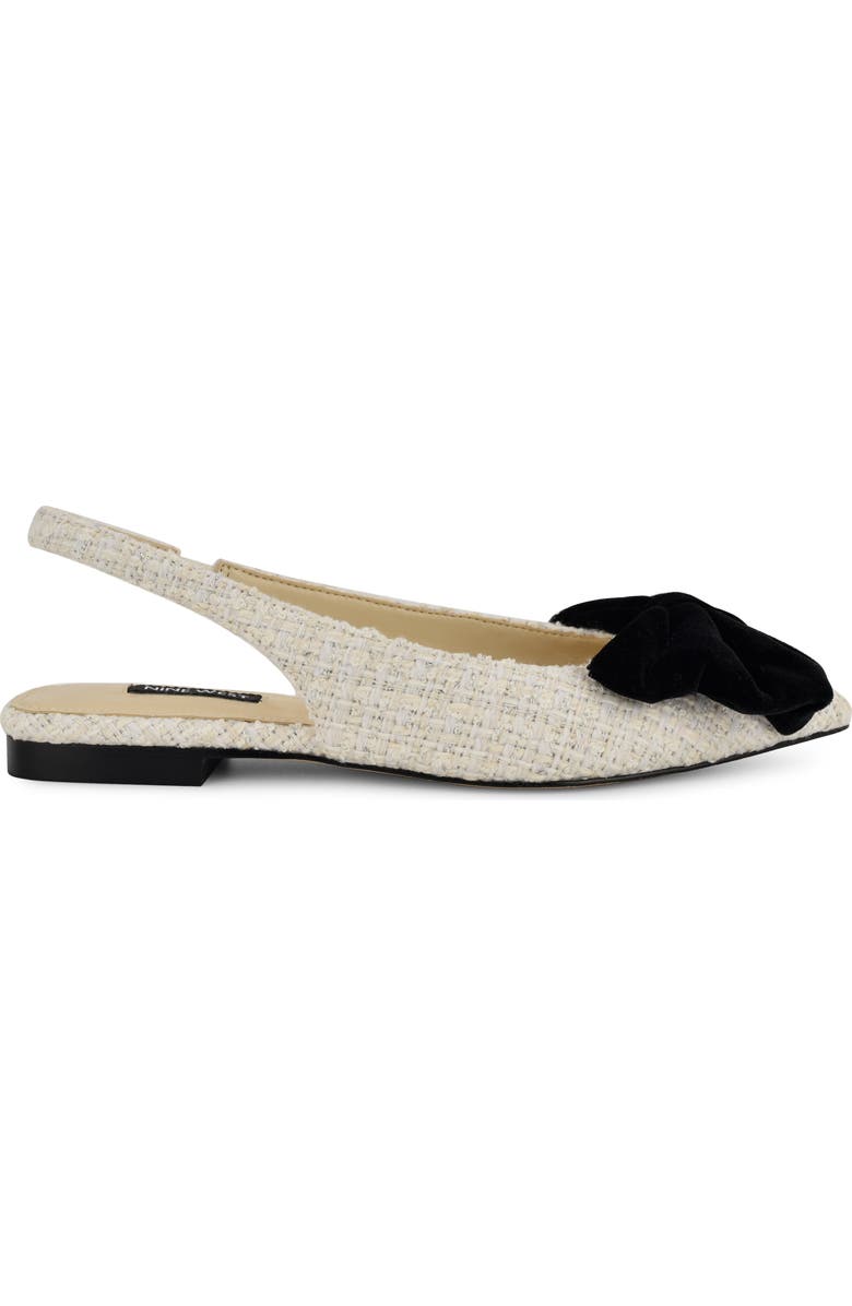 Nine West Junnie Pointed Toe Slingback Flat, Alternate, color, Ivory