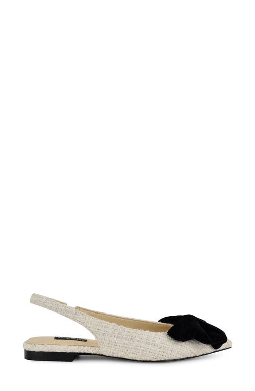 Shop Nine West Junnie Pointed Toe Slingback Flat In Ivory