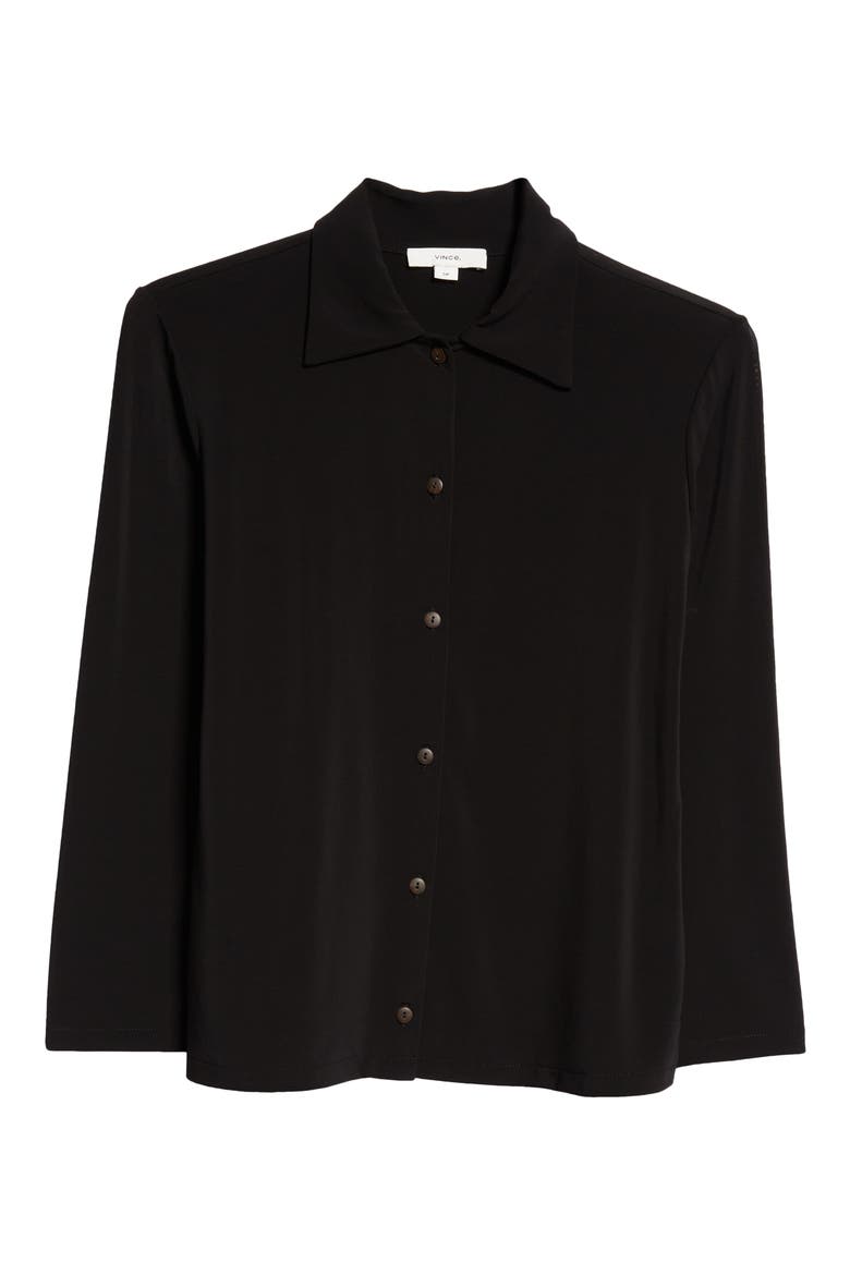 Long Sleeve Button-Up Shirt, Alternate, color, BLACK
