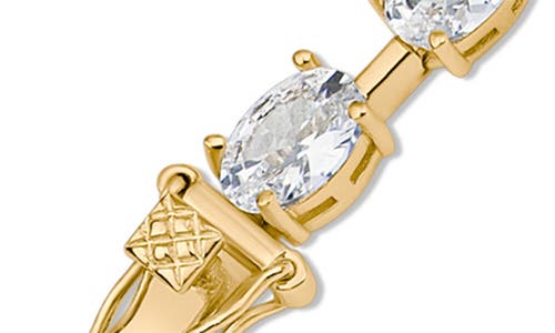 Cz By Kenneth Jay Lane Oval Cubic Zirconia Tennis Bracelet In Clear Gold