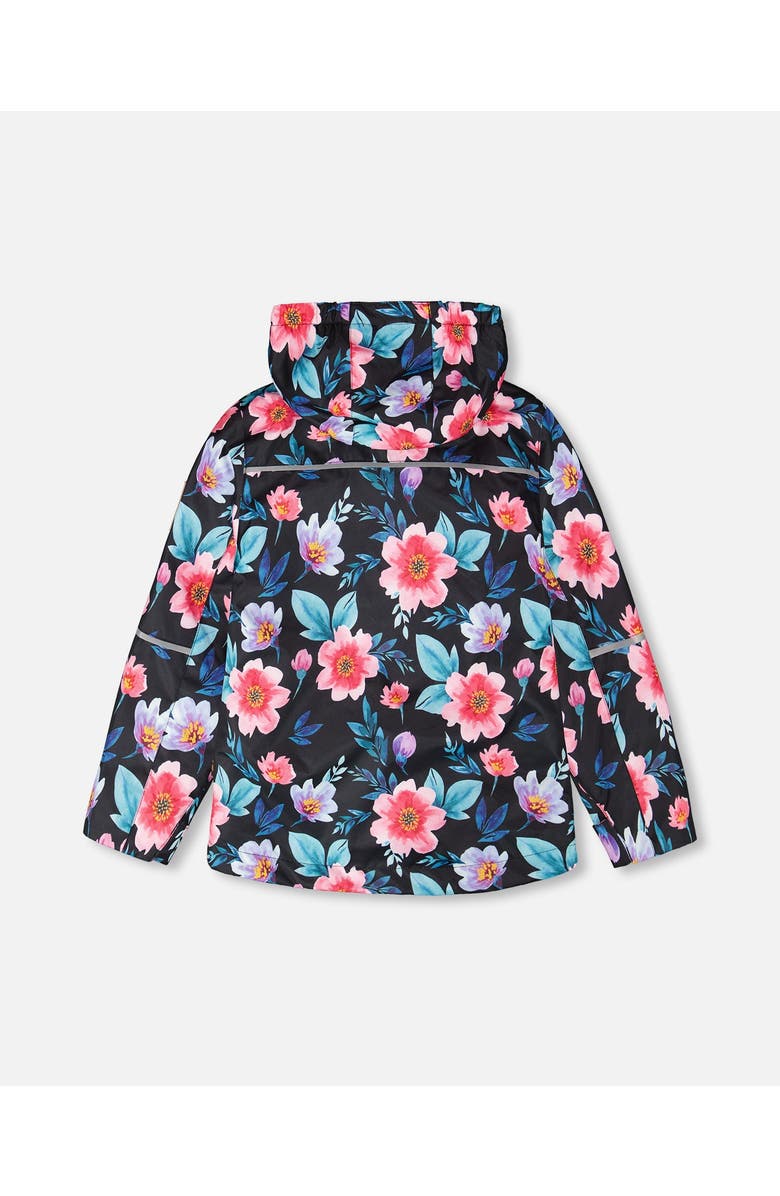 Deux par Deux 3-in-1 Two-Piece Mid-Season Outerwear Set Flowers - Inner Jacket, Alternate, color, Black Floral Print