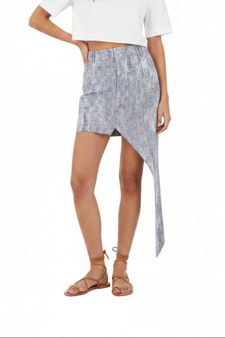 Cotton Free Heaven Cut Out Denim Skirt, Alternate, color, blue