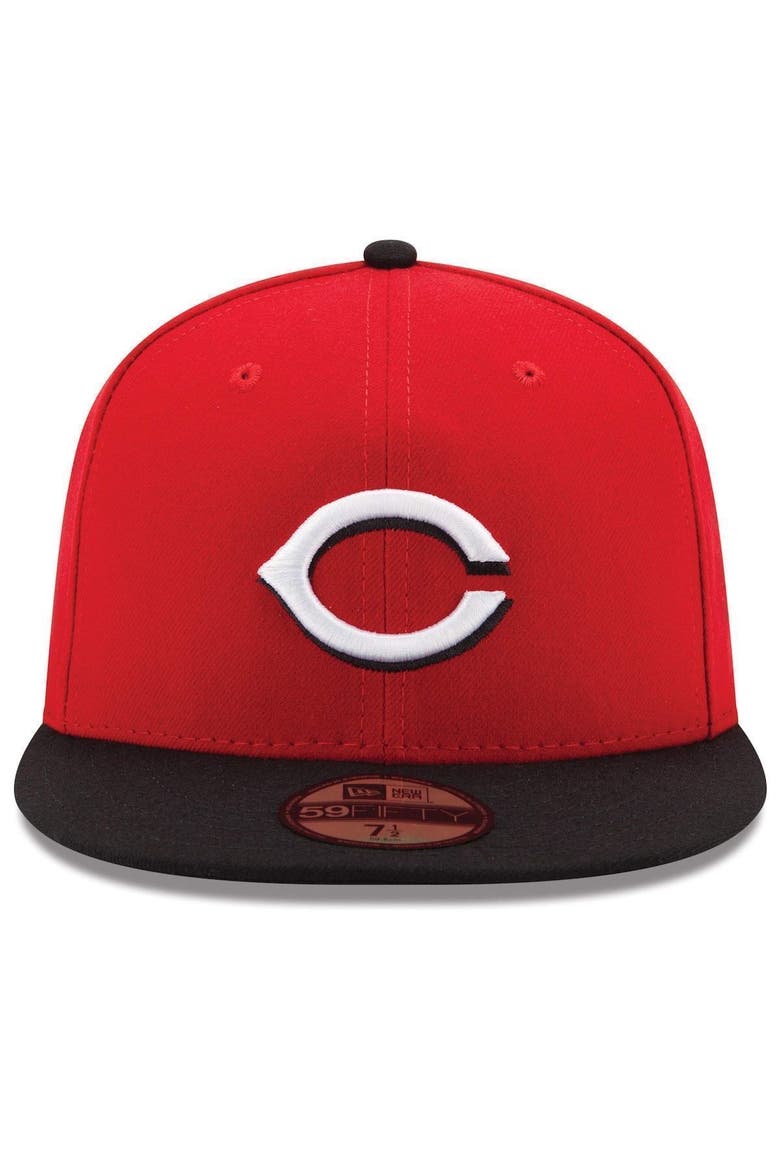 Men's New Era Red/Black Cincinnati Reds Road Authentic Collection On-Field 59FIFTY Fitted Hat, Alternate, color, RED