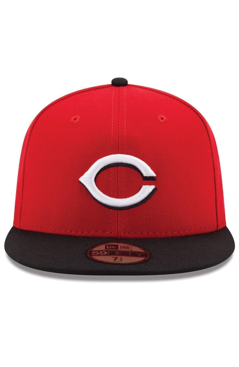 New Era Men's New Era Red/Black Cincinnati Reds Road Authentic Collection On-Field 59FIFTY Fitted Hat, Alternate, color, Red