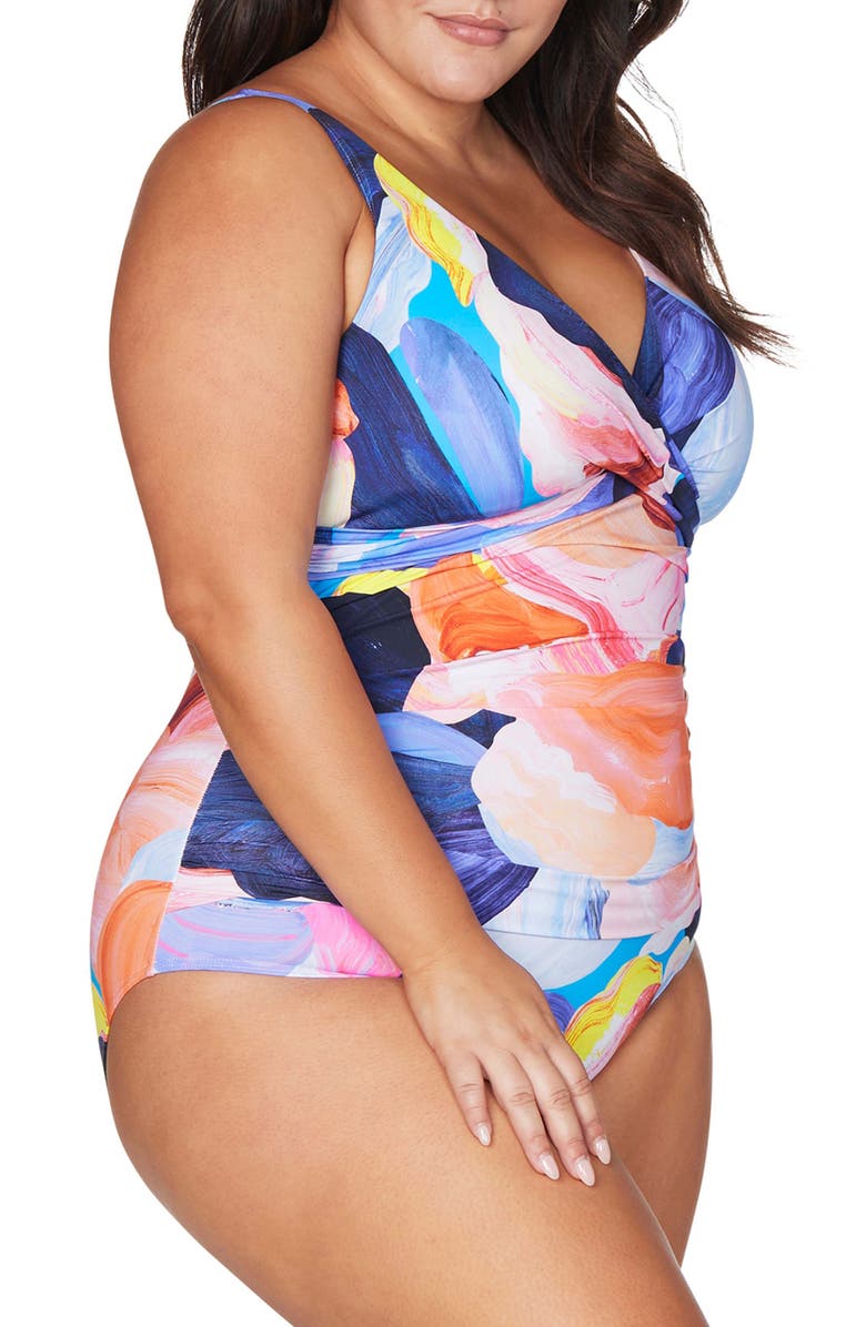 Artesands Arte a La Rue Delacroix Floral Cross Front D- & G-Cup One-Piece Swimsuit, Alternate, color,