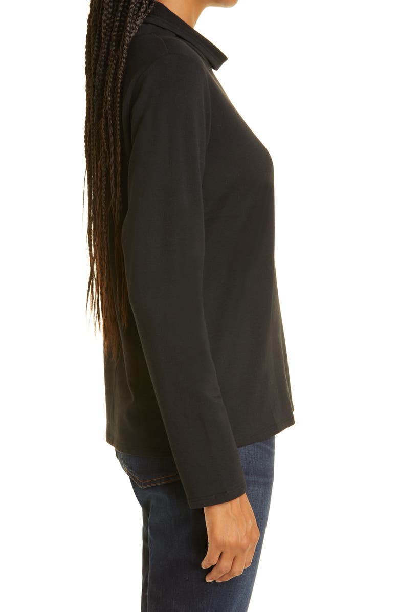 Eileen Fisher Scrunch Neck Fleece Sweater, Alternate, color,