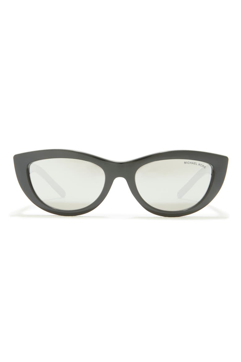 54mm Cat Eye Sunglasses, Main, color, BLACK / SILVER MIRROR