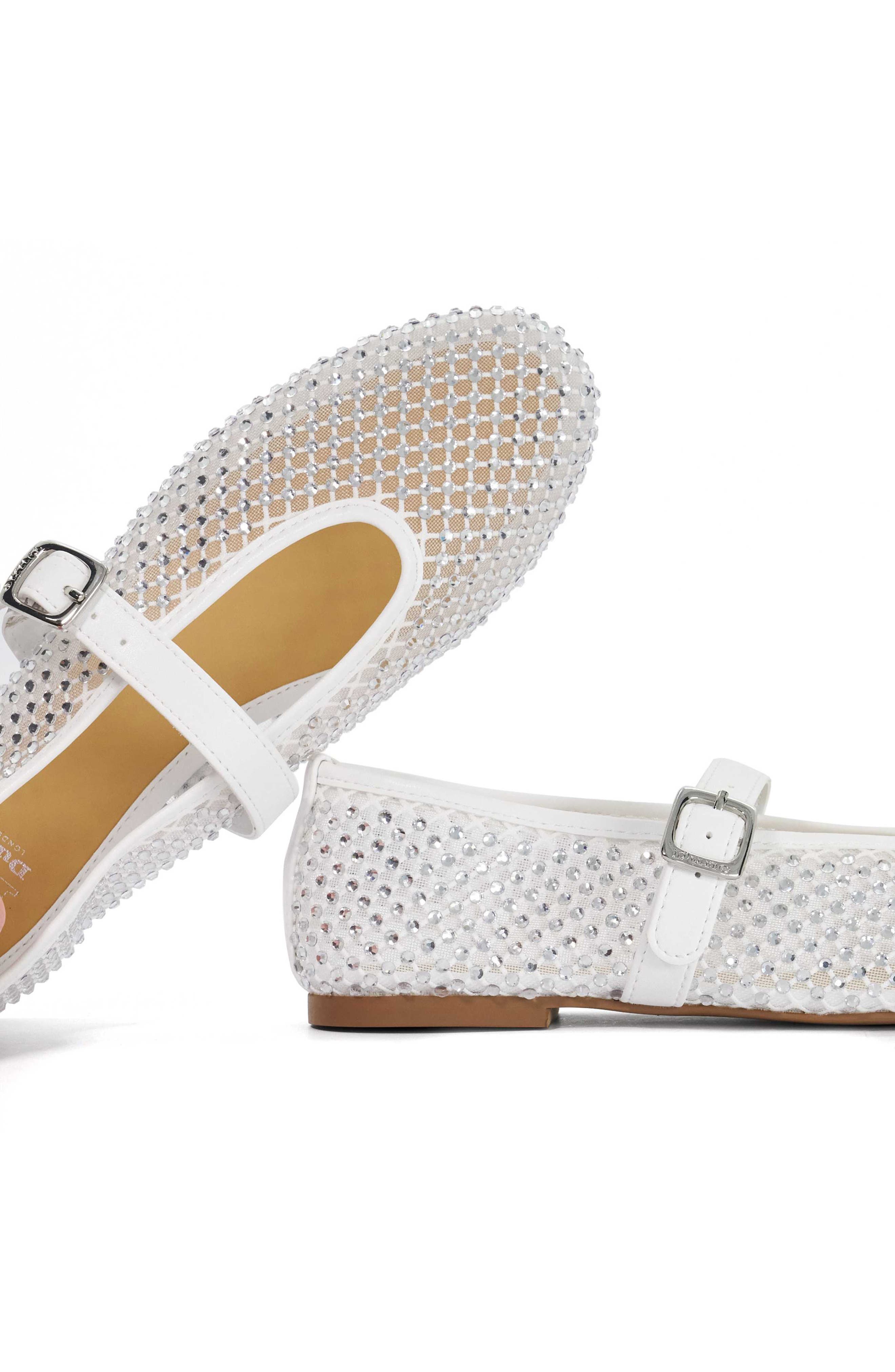 Dune London Haislee Mary Jane Flat, Alternate, color, White
