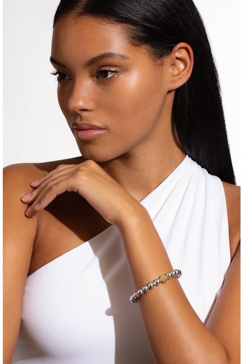 Signature Caviar Stretch Bracelet, Alternate, color, TWO-TONE
