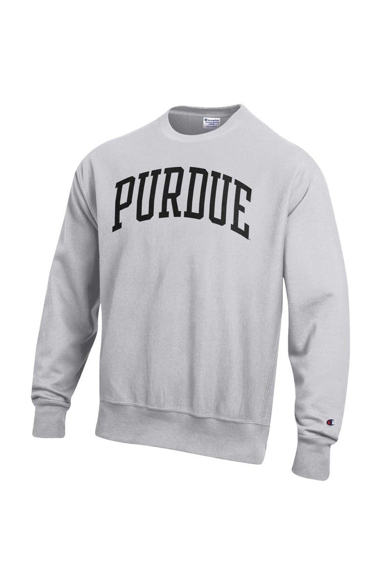 Champion Men's Champion Heathered Gray Purdue Boilermakers Arch Reverse Weave Pullover Sweatshirt, Alternate, color, 