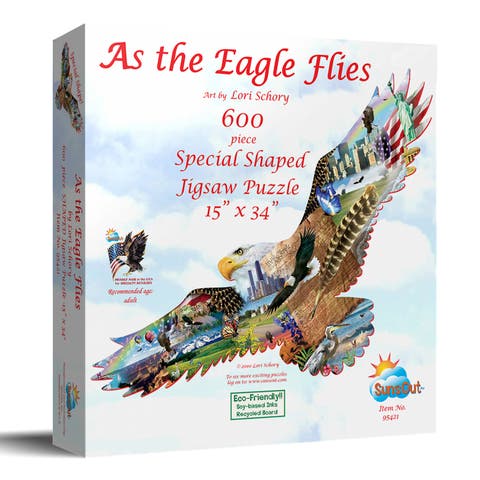 As the Eagle Flies 600 piece Jigsaw Puzzle for Adults Special Shape