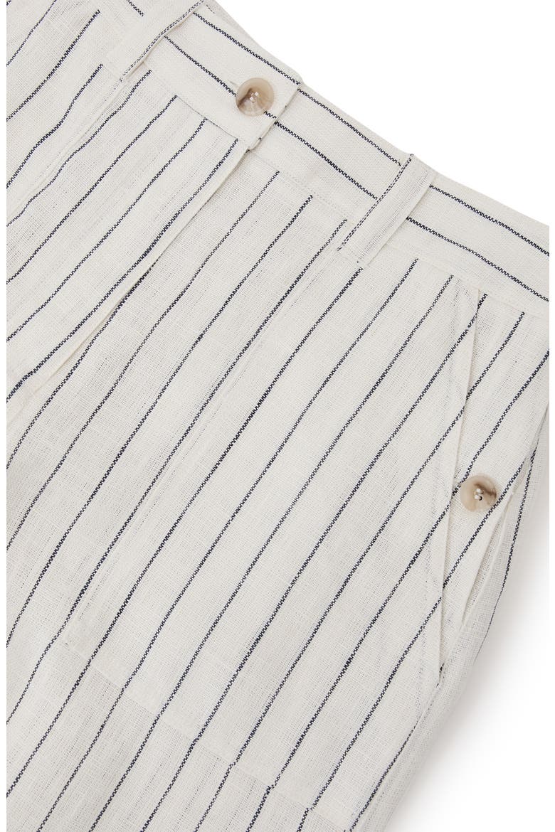 Ashby Wide Leg Linen Pants, Alternate, color, WHITE/ NAVY