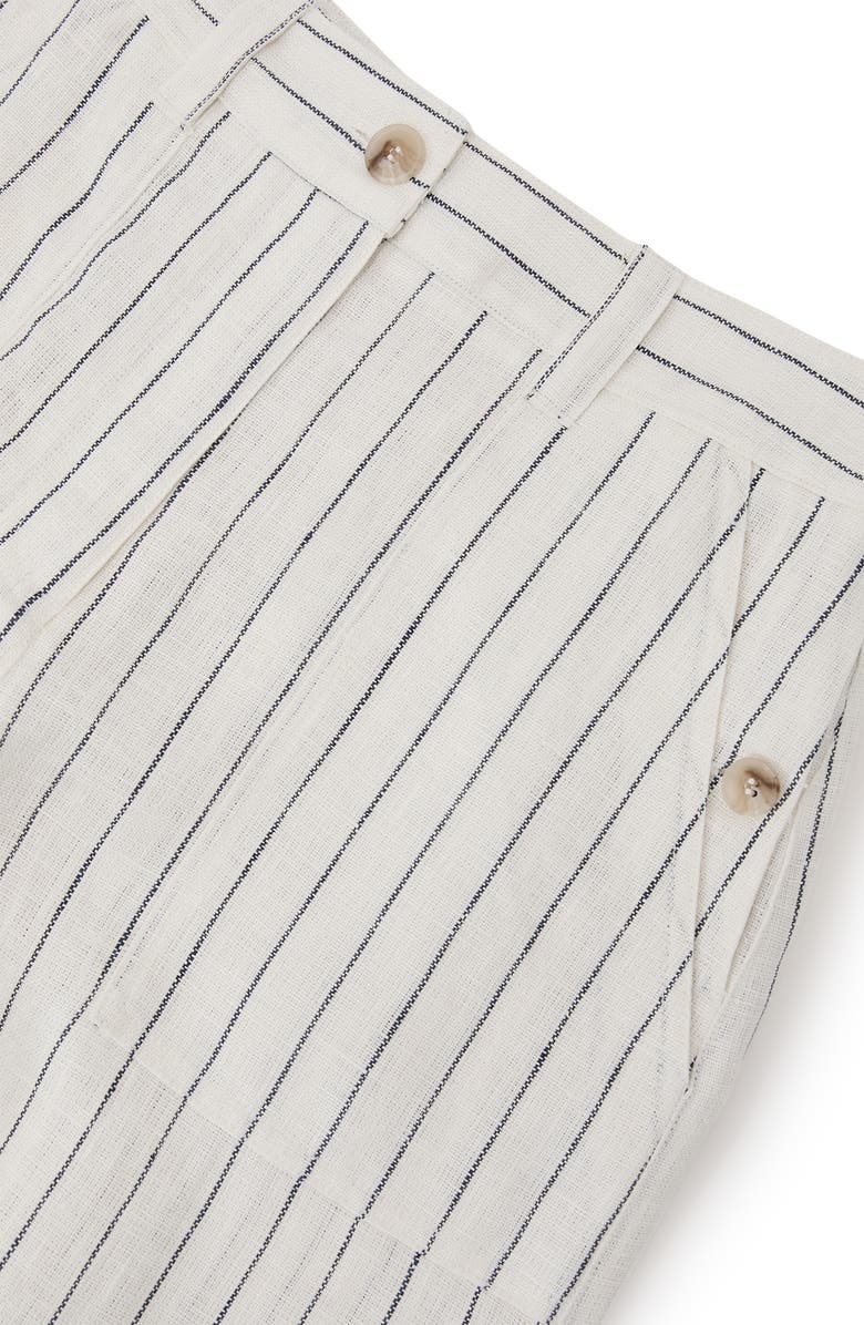 Reiss Ashby Wide Leg Linen Pants, Alternate, color, White/ Navy