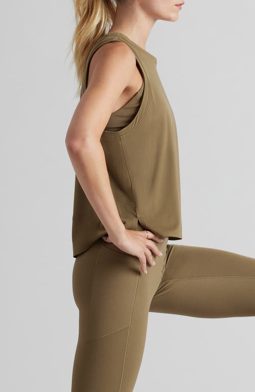 Shop Rhone Serene Crop Performance Tank In Brown Leaf
