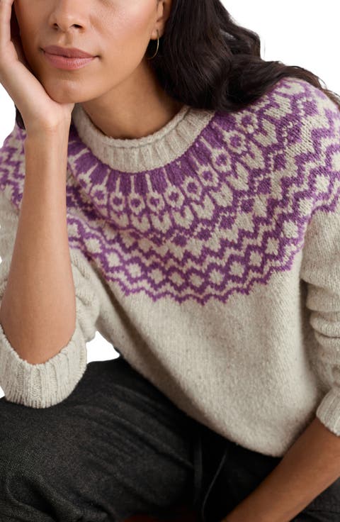 Port Kinnis Fair Isle Merino Wool Blend Sweater