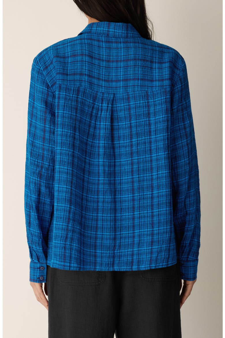Classic Collar Organic Linen Button-Up Shirt, Alternate, color, DEEP DIVE