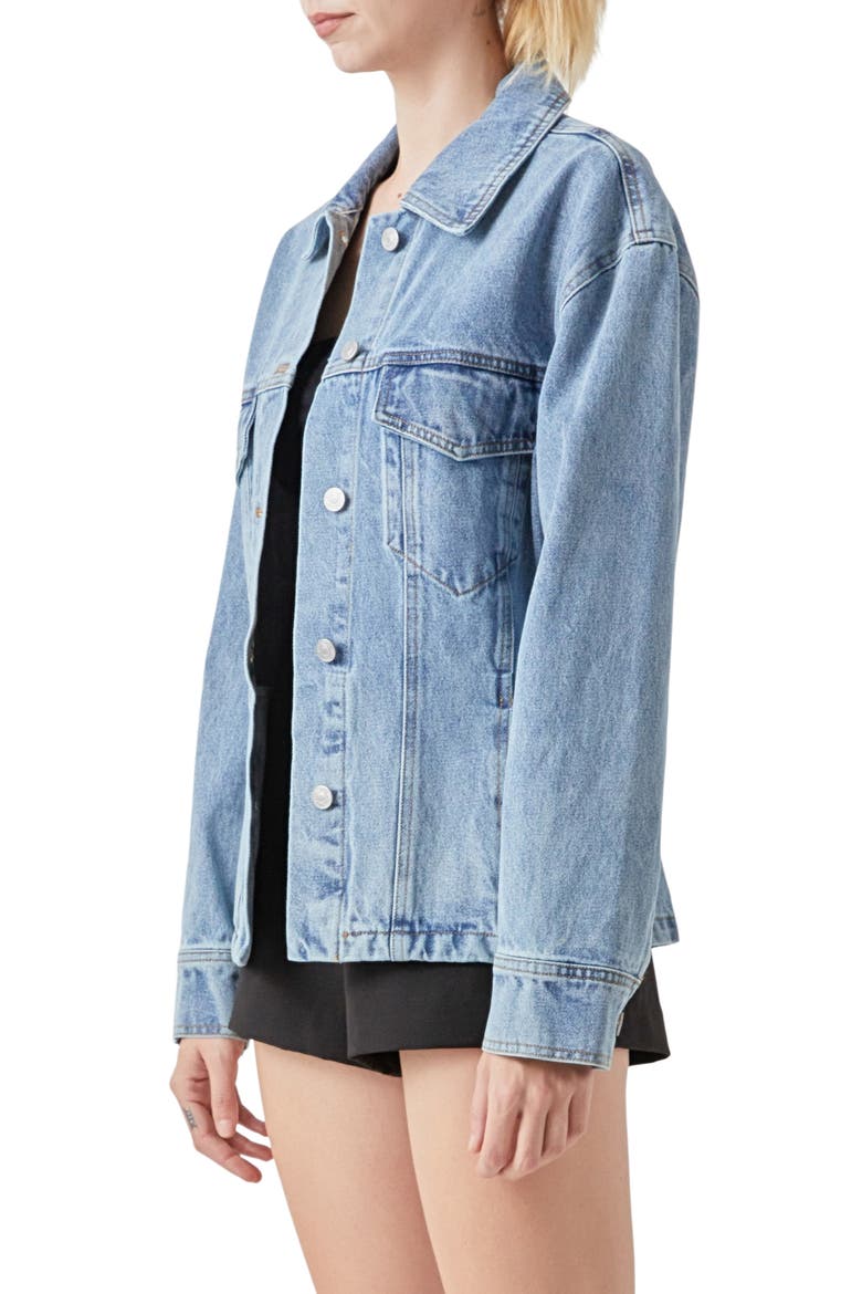 Fitted Denim Jacket, Alternate, color, BLUE